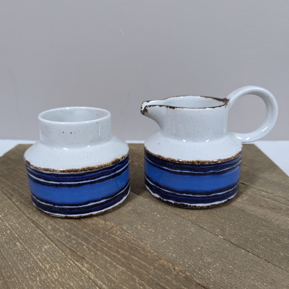 Midwinter Stonehenge Blue Moon Sugar & Creamer Set – Vintage English Pottery 197
